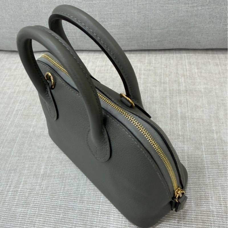 愛馬仕Hermes Mini bolide 積雨雲灰金 evercolor皮 金釦 K刻-16