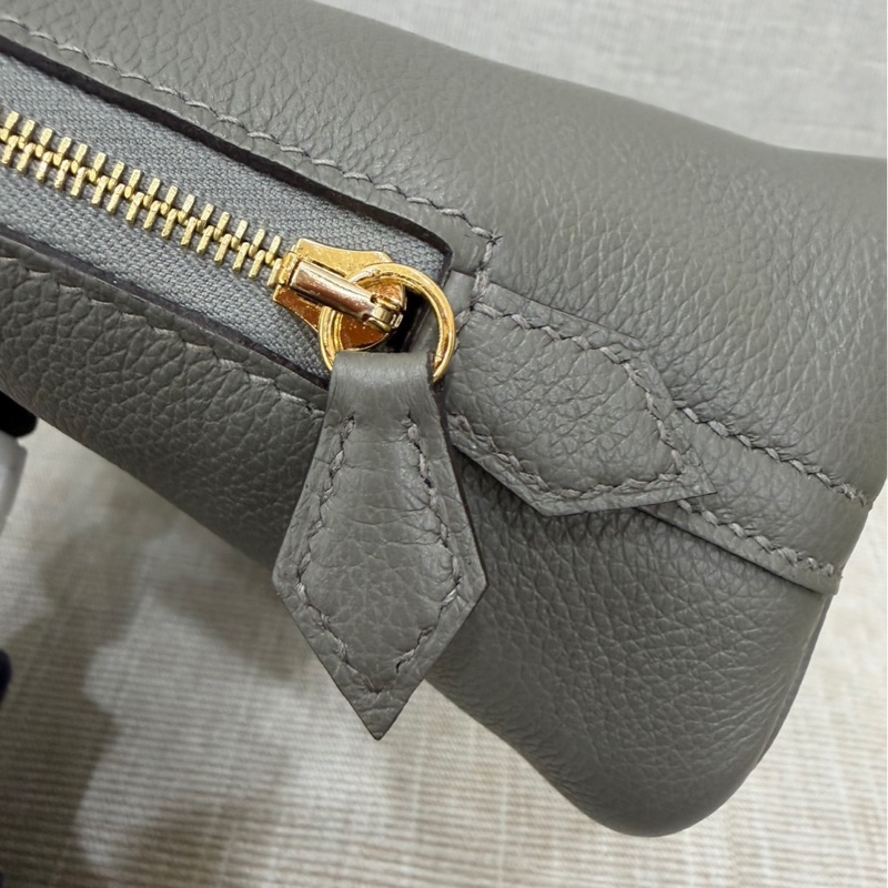 愛馬仕Hermes Mini bolide 積雨雲灰金 evercolor皮 金釦 K刻-17