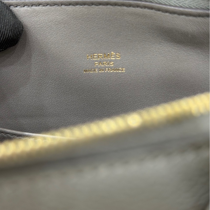 愛馬仕Hermes Mini bolide 積雨雲灰金 evercolor皮 金釦 K刻-21