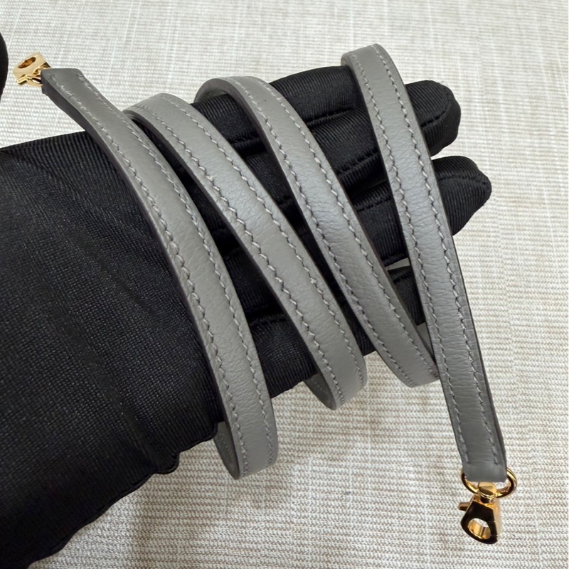 愛馬仕Hermes Mini bolide 積雨雲灰金 evercolor皮 金釦 K刻-23