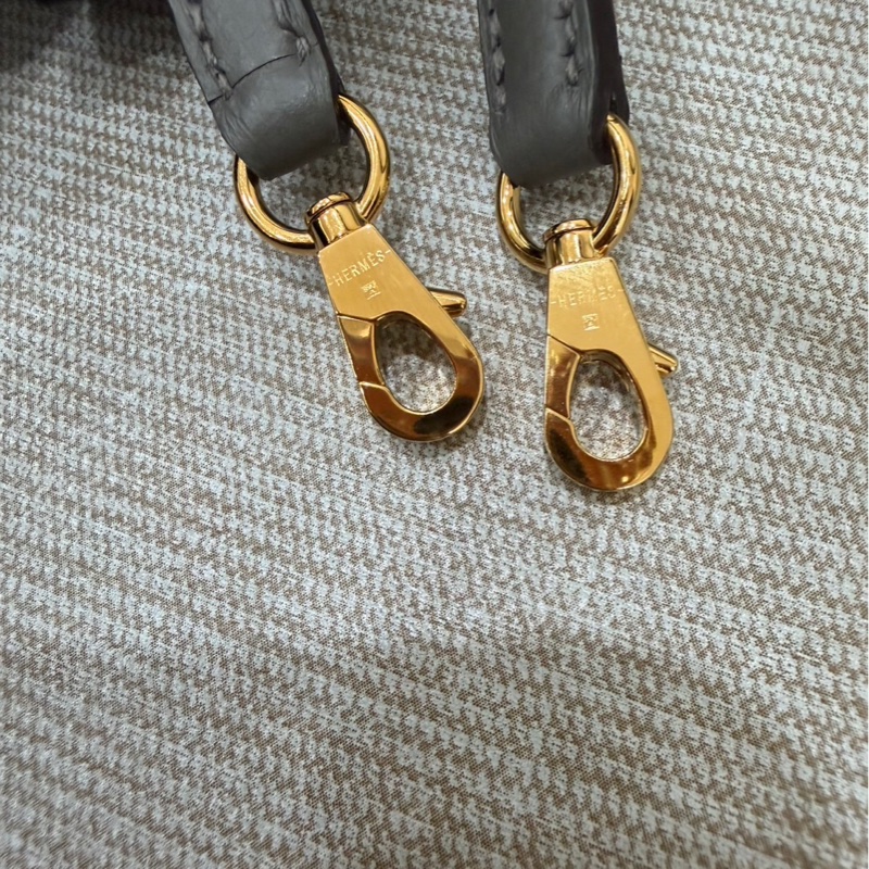 愛馬仕Hermes Mini bolide 積雨雲灰金 evercolor皮 金釦 K刻-25