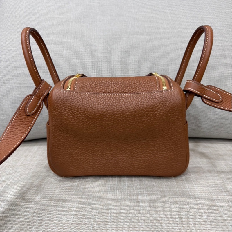 Hermes 愛馬仕 Mini Lindy 金棕金 Z刻-6