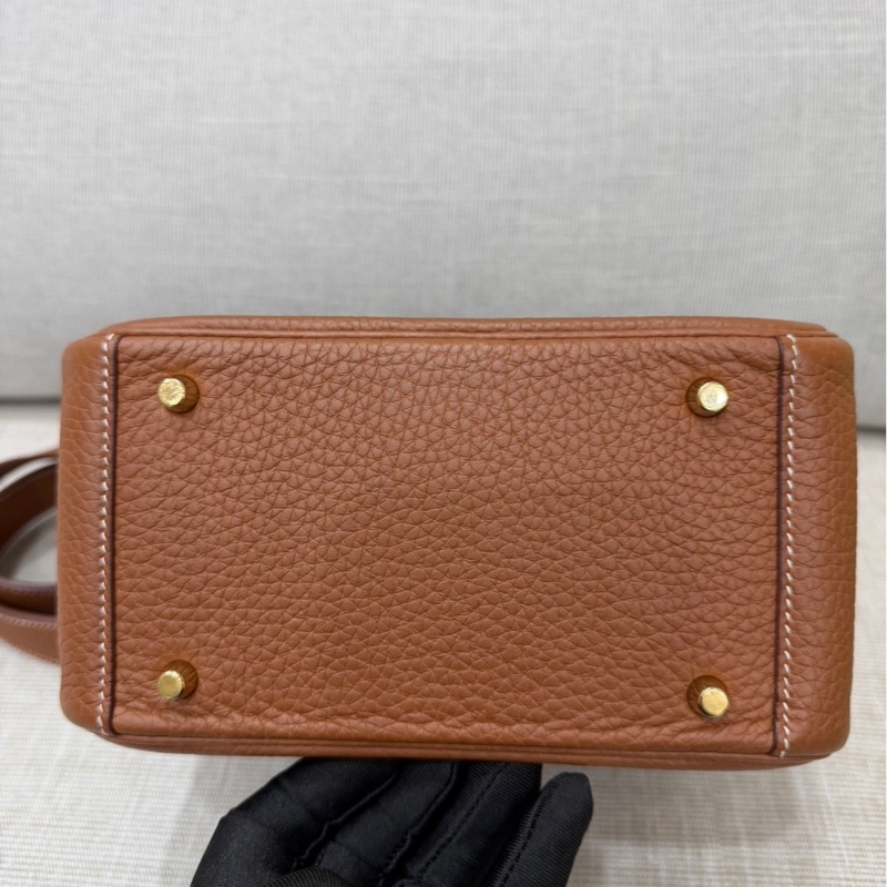 Hermes 愛馬仕 Mini Lindy 金棕金 Z刻-13