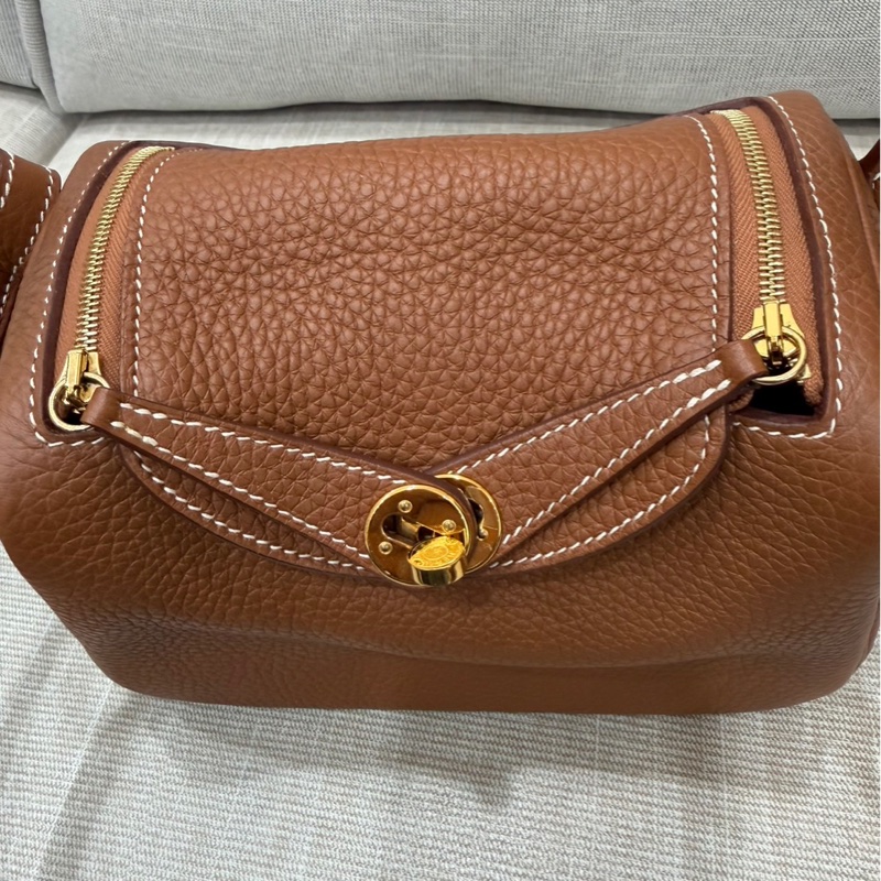 Hermes 愛馬仕 Mini Lindy 金棕金 Z刻-20
