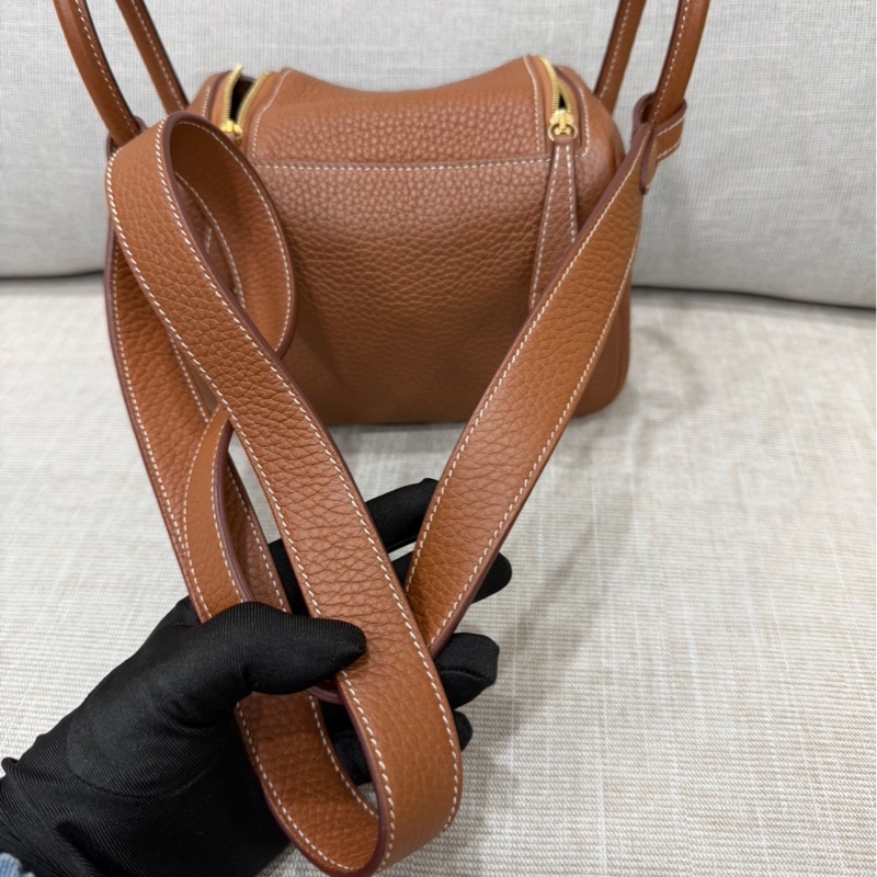 Hermes 愛馬仕 Mini Lindy 金棕金 Z刻-29