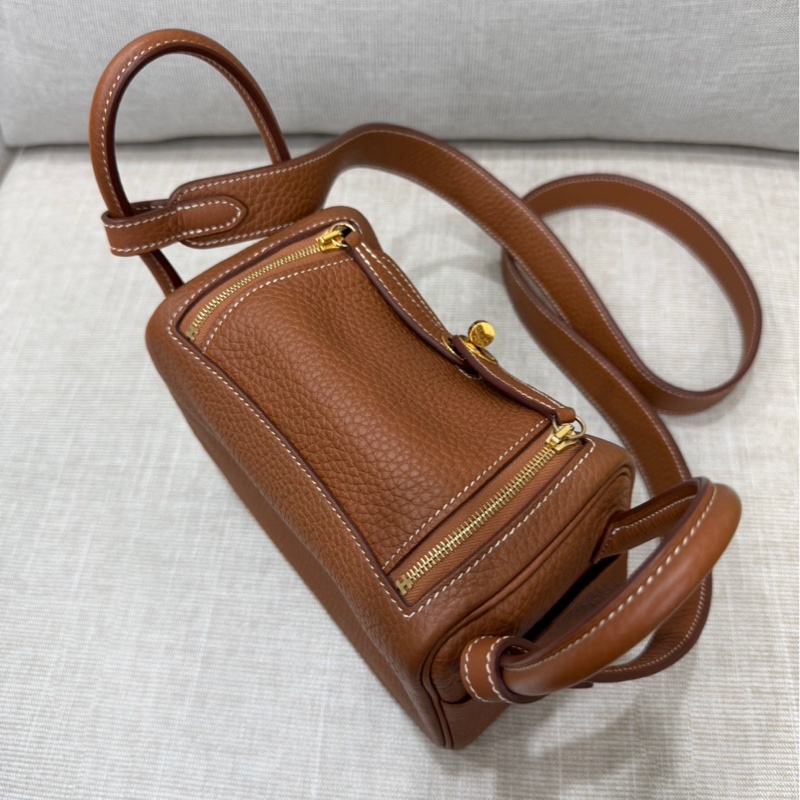 Hermes 愛馬仕 Mini Lindy 金棕金 Z刻-33