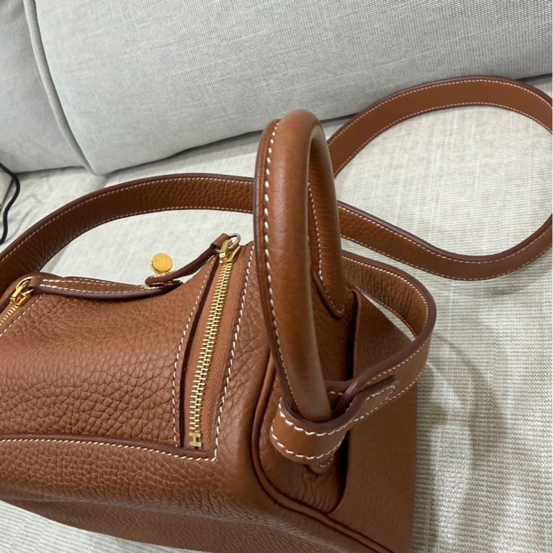 Hermes 愛馬仕 Mini Lindy 金棕金 Z刻-36