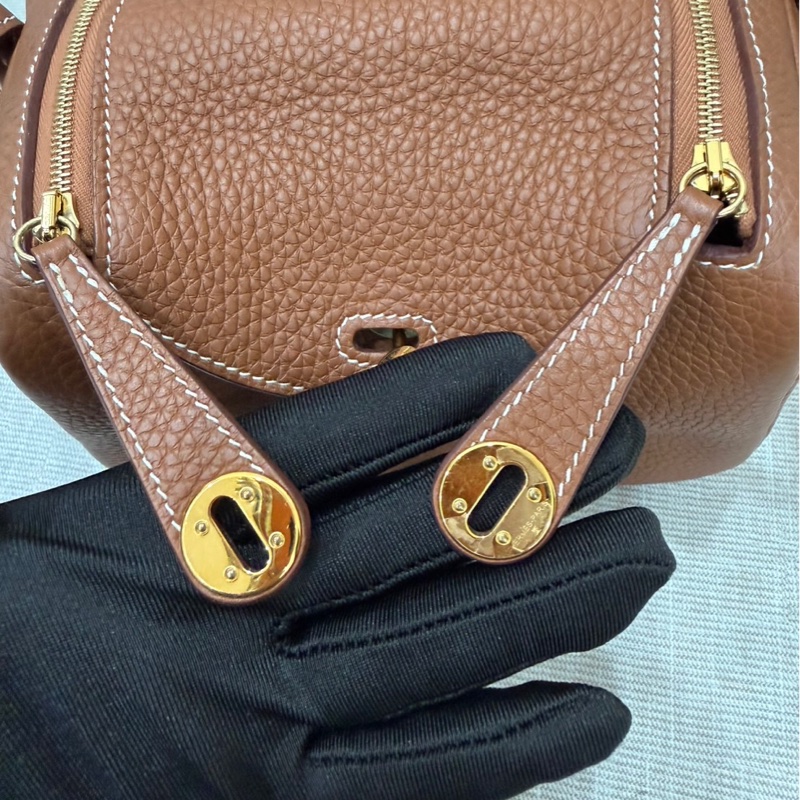 Hermes 愛馬仕 Mini Lindy 金棕金 Z刻-38