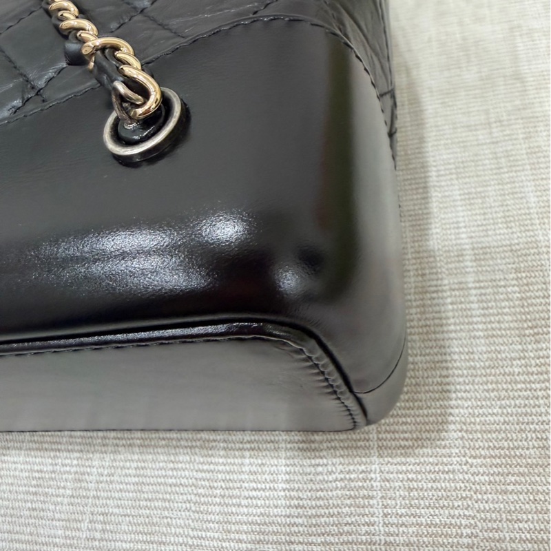 香奈兒Chanel流浪雙肩包 後背包黑金-12