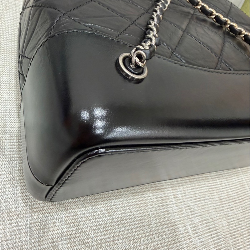 香奈兒Chanel流浪雙肩包 後背包黑金-13
