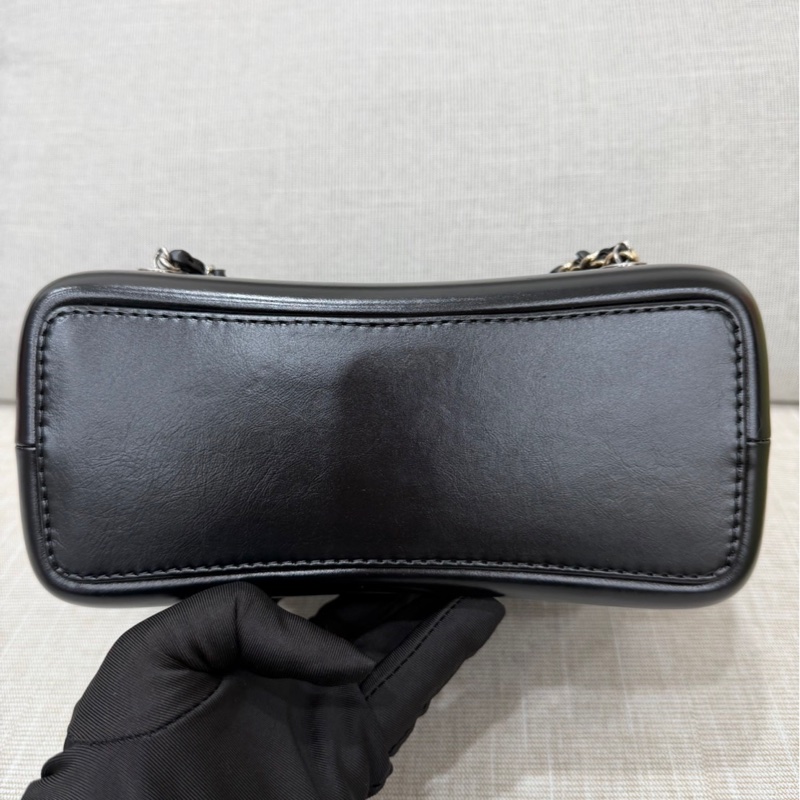 香奈兒Chanel流浪雙肩包 後背包黑金-16