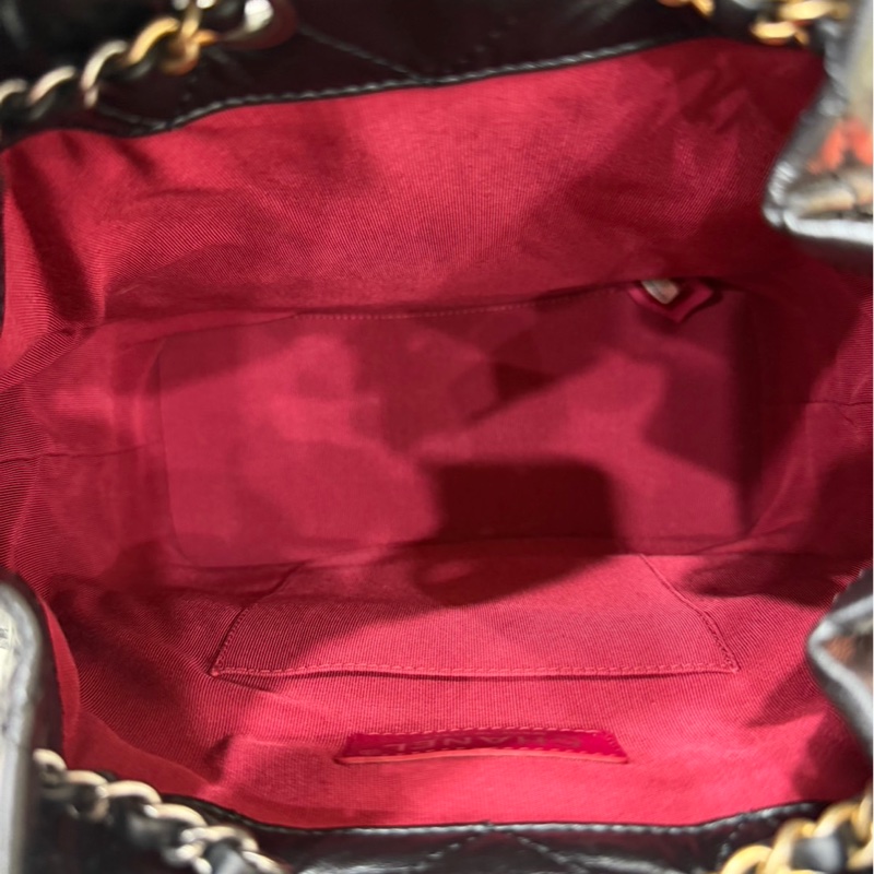 香奈兒Chanel流浪雙肩包 後背包黑金-20