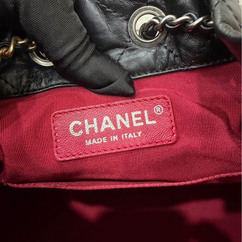 香奈兒Chanel流浪雙肩包 後背包黑金-21
