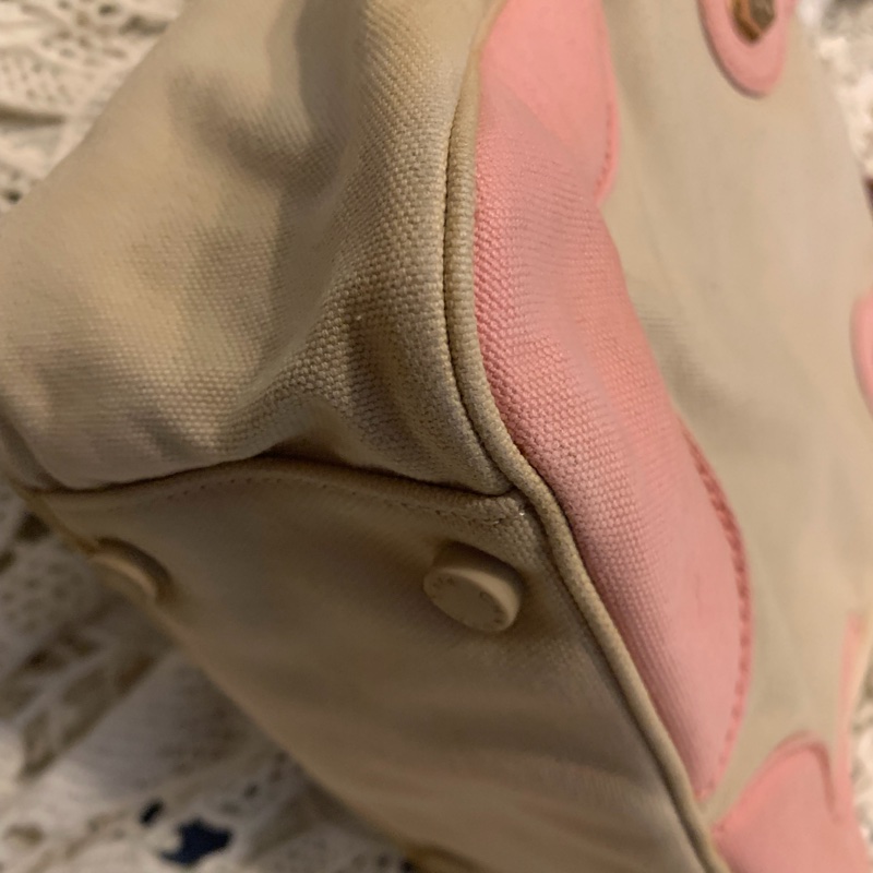 Chanel 棉花糖雙色CC標誌帆布手提包 托特包l vintage bag-10