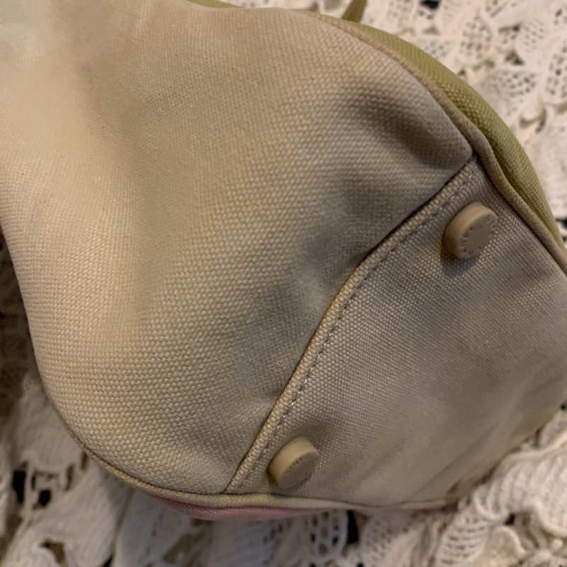 Chanel 棉花糖雙色CC標誌帆布手提包 托特包l vintage bag-11