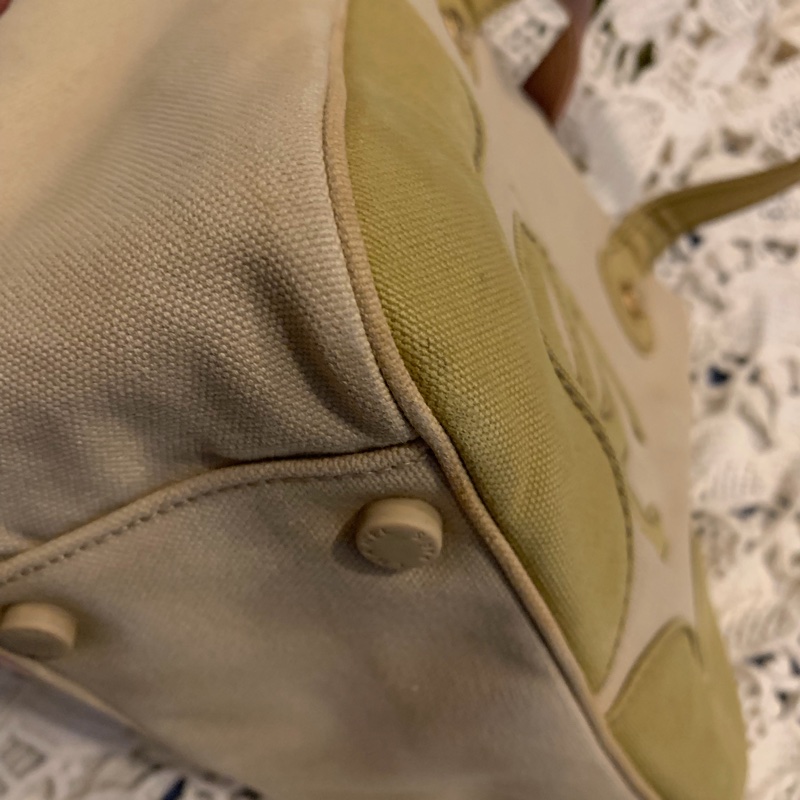 Chanel 棉花糖雙色CC標誌帆布手提包 托特包l vintage bag-12