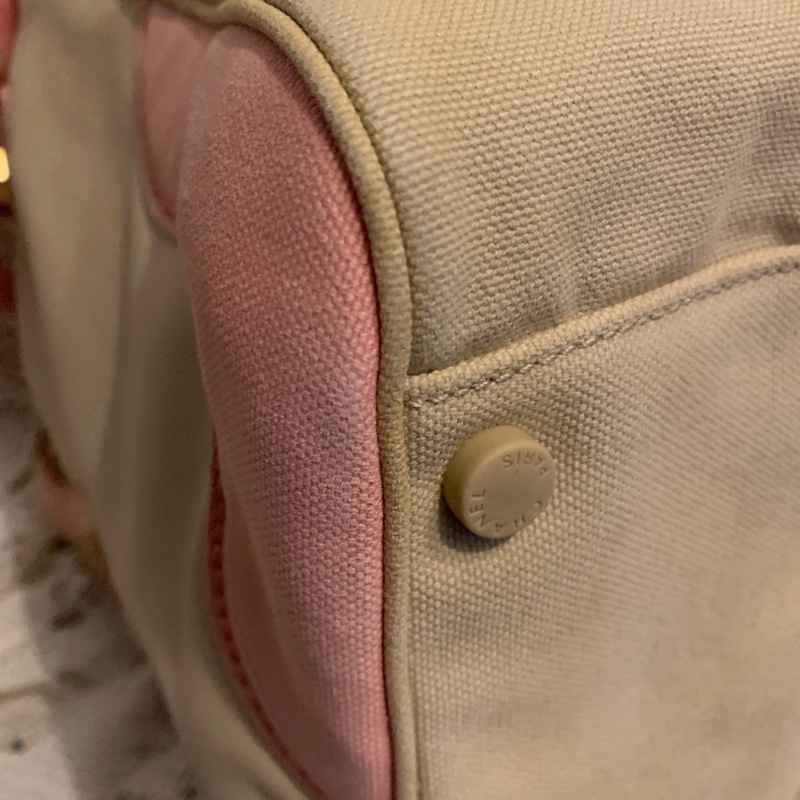 Chanel 棉花糖雙色CC標誌帆布手提包 托特包l vintage bag-13