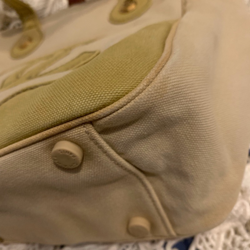 Chanel 棉花糖雙色CC標誌帆布手提包 托特包l vintage bag-14