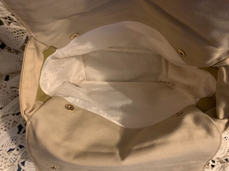 Chanel 棉花糖雙色CC標誌帆布手提包 托特包l vintage bag-17