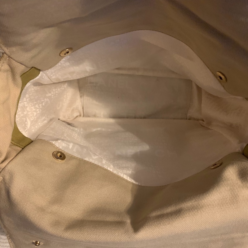 Chanel 棉花糖雙色CC標誌帆布手提包 托特包l vintage bag-30