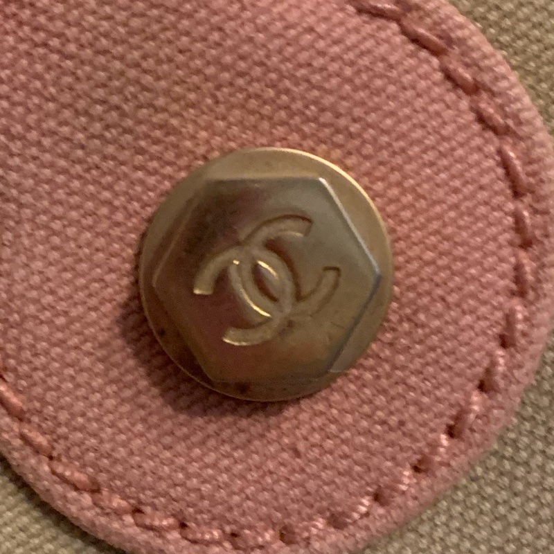 Chanel 棉花糖雙色CC標誌帆布手提包 托特包l vintage bag-34