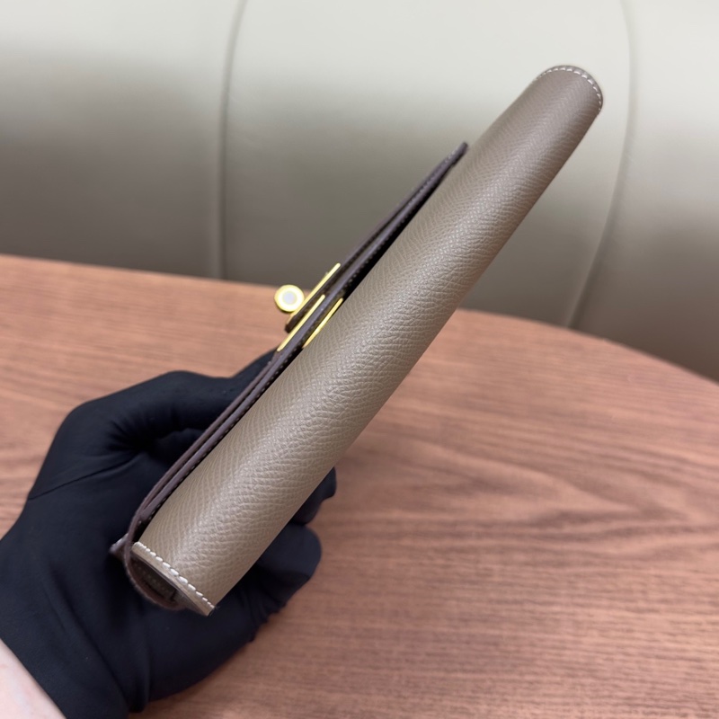 🌈Hermes🧡Kelly Wallet🧡大象灰金扣🌟99新🌈全套有單🌈Epsom皮🌟長銀包🌟愛馬仕🌟-4