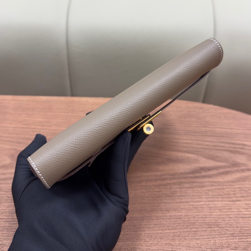 🌈Hermes🧡Kelly Wallet🧡大象灰金扣🌟99新🌈全套有單🌈Epsom皮🌟長銀包🌟愛馬仕🌟-5