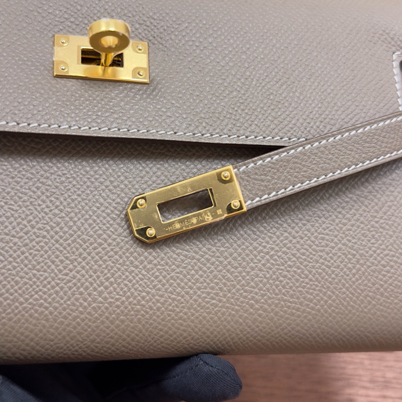 🌈Hermes🧡Kelly Wallet🧡大象灰金扣🌟99新🌈全套有單🌈Epsom皮🌟長銀包🌟愛馬仕🌟-8