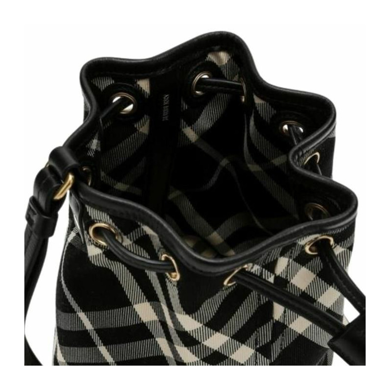 BURBERRY 迷你格紋水桶包 8095057-3
