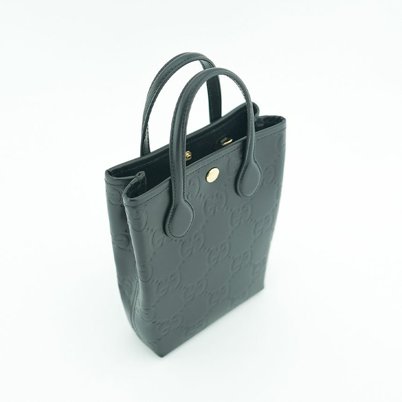 GUCCI 迷你手提包 790133 AADLO 1000 黑色皮革兩用肩背包-2