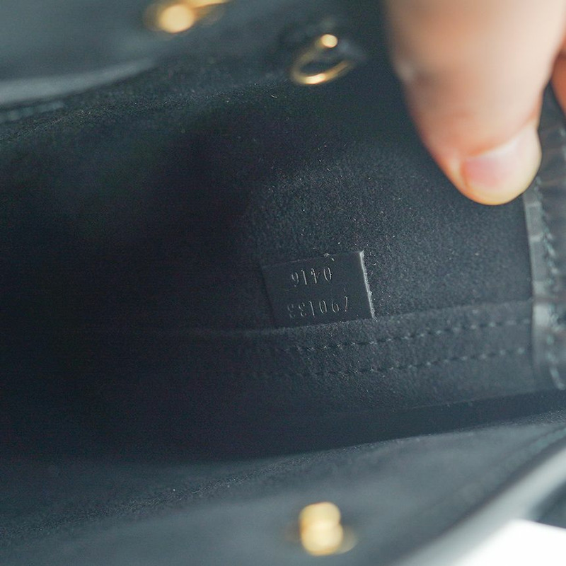 GUCCI 迷你手提包 790133 AADLO 1000 黑色皮革兩用肩背包-8