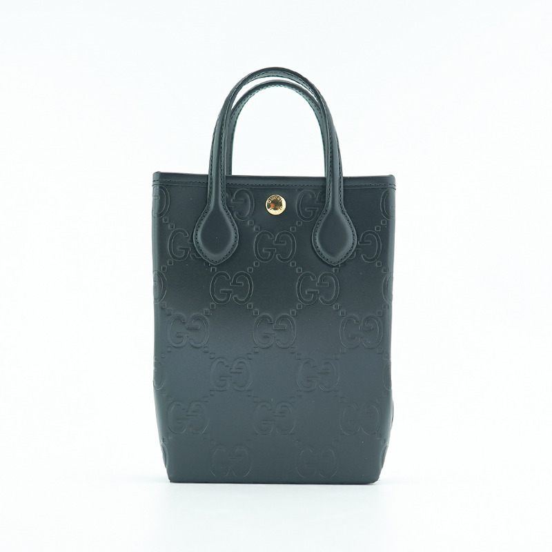 GUCCI 迷你手提包 790133 AADLO 1000 黑色皮革兩用肩背包-12