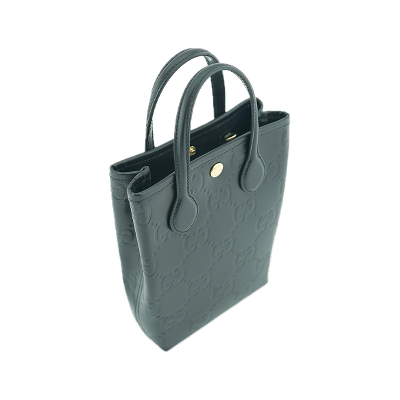 GUCCI 迷你手提包 790133 AADLO 1000 黑色皮革兩用肩背包-14