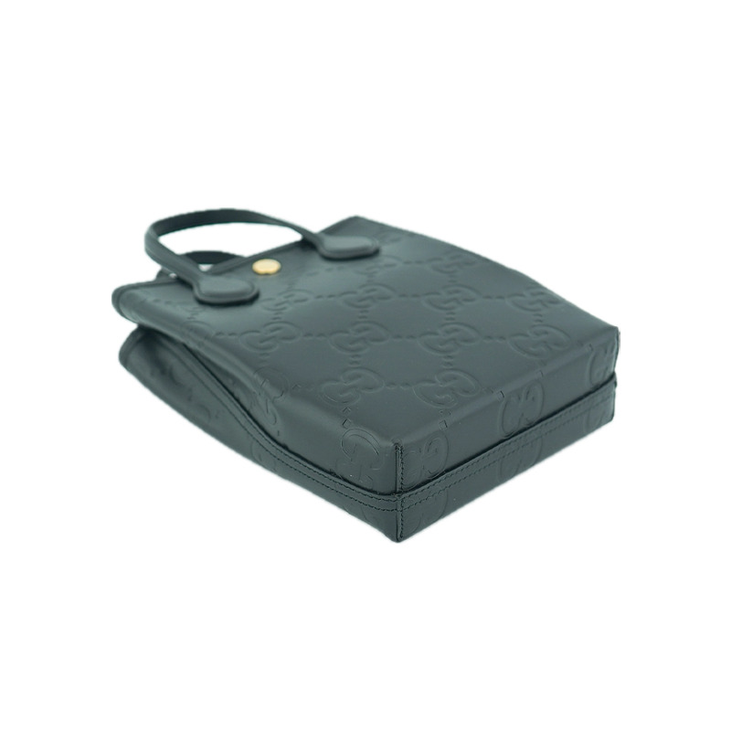 GUCCI 迷你手提包 790133 AADLO 1000 黑色皮革兩用肩背包-15