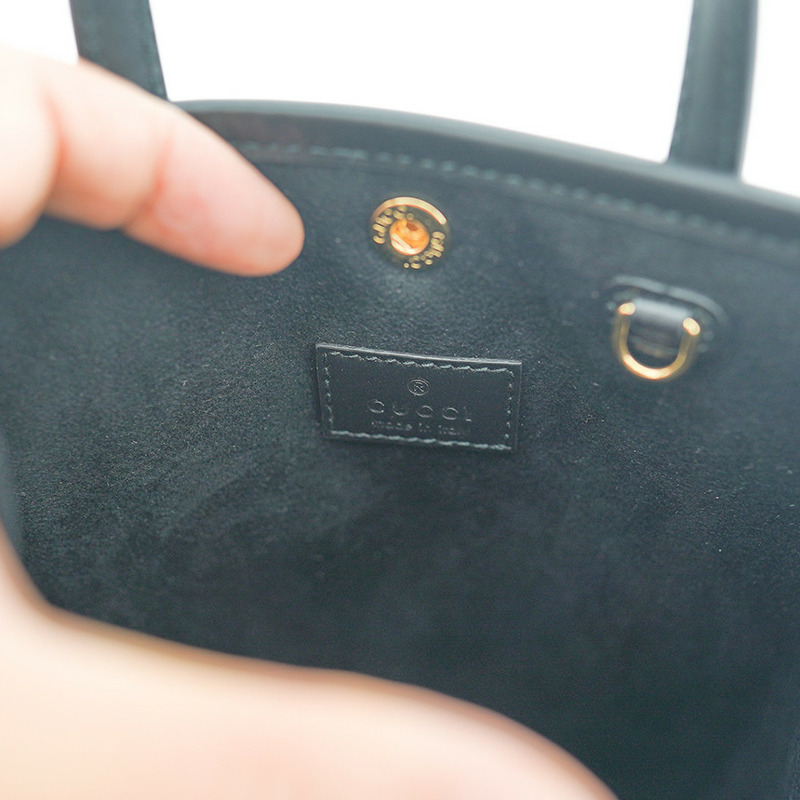 GUCCI 迷你手提包 790133 AADLO 1000 黑色皮革兩用肩背包-22