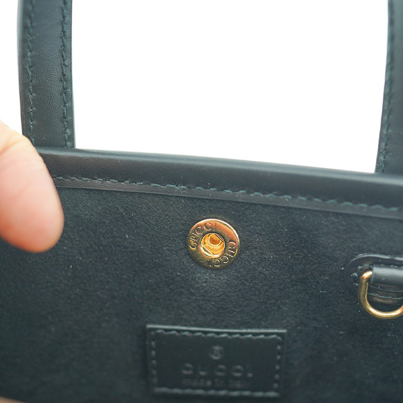 GUCCI 迷你手提包 790133 AADLO 1000 黑色皮革兩用肩背包-23