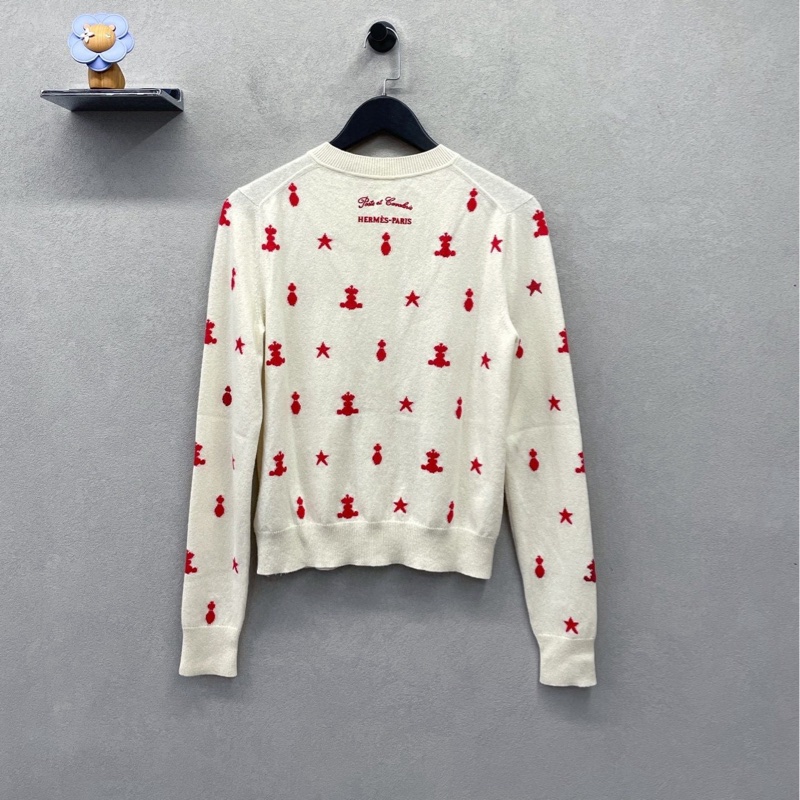 Hermes愛馬仕 山羊絨毛衣開衫 尺碼38-2