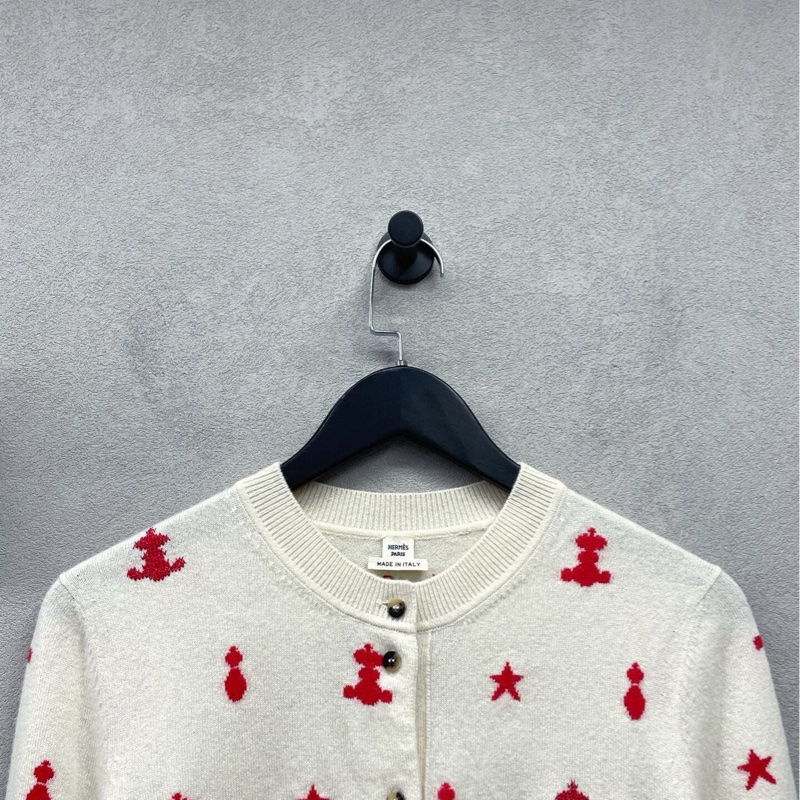 Hermes愛馬仕 山羊絨毛衣開衫 尺碼38-7