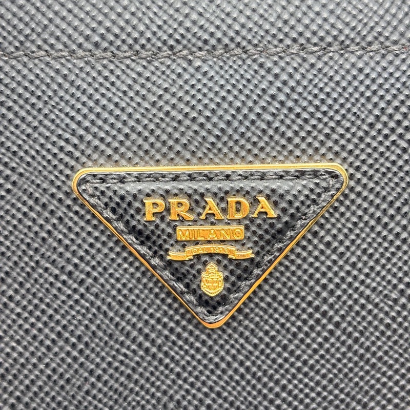 Prada普拉達Double殺手中號牛皮純色三角徽標托特包無肩帶，尺寸31×24-4