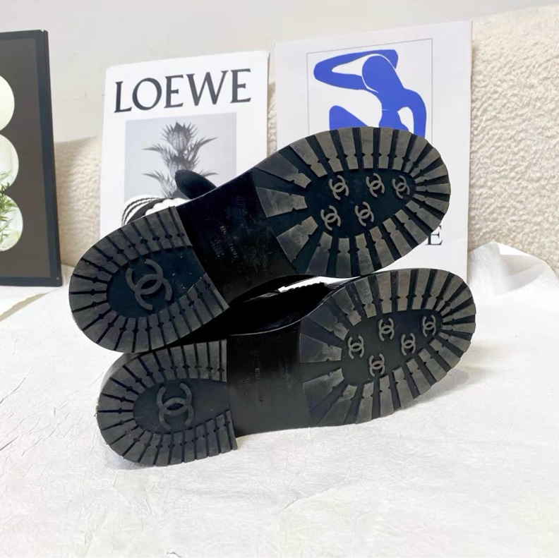 Chanel/香奈兒 黑色蝴蝶結連襪樂福鞋jennie同款 36碼-9