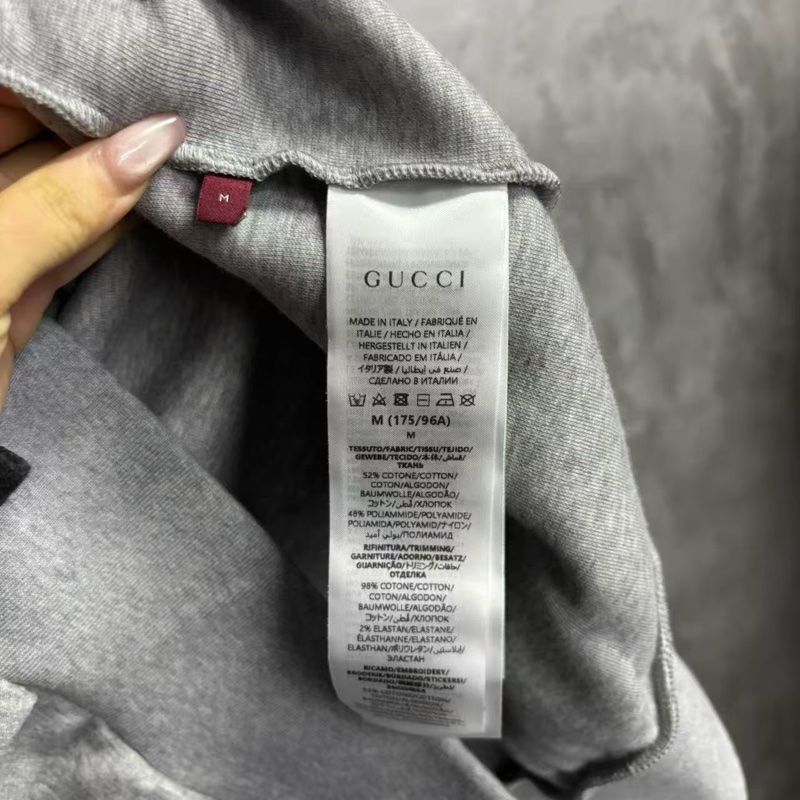 未使用過【gucci】 24最新款灰色純色字母刺繡連帽拉鍊寬松長袖衛衣 Size:M-2