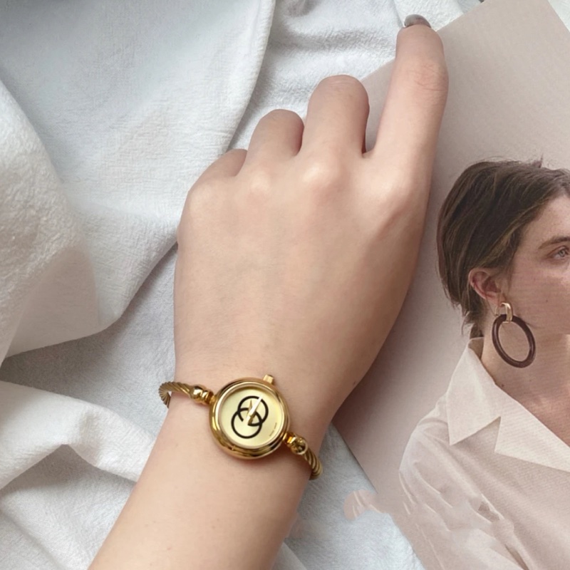 🌷Gucci 雙G麻花Vintage金錶 ｜經典花紋✦fufu style 精品✦ 氣質款｜手錶.古董手錶-5