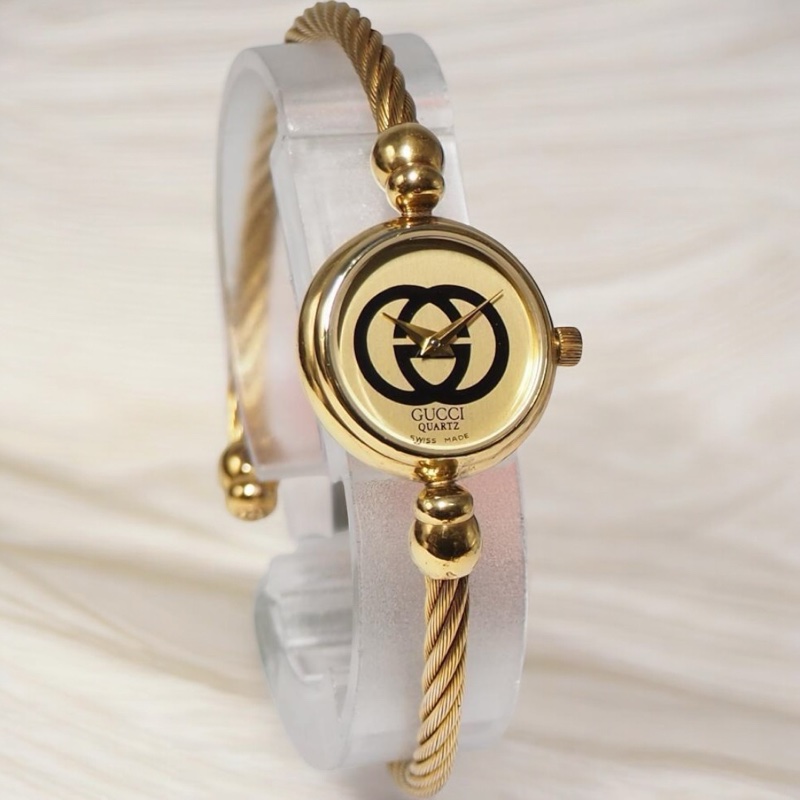 🌷Gucci 雙G麻花Vintage金錶 ｜經典花紋✦fufu style 精品✦ 氣質款｜手錶.古董手錶-6
