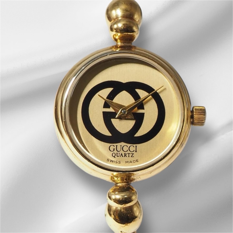 🌷Gucci 雙G麻花Vintage金錶 ｜經典花紋✦fufu style 精品✦ 氣質款｜手錶.古董手錶-8