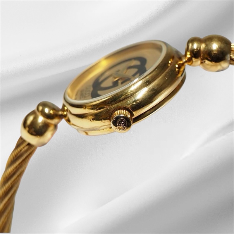 🌷Gucci 雙G麻花Vintage金錶 ｜經典花紋✦fufu style 精品✦ 氣質款｜手錶.古董手錶-14