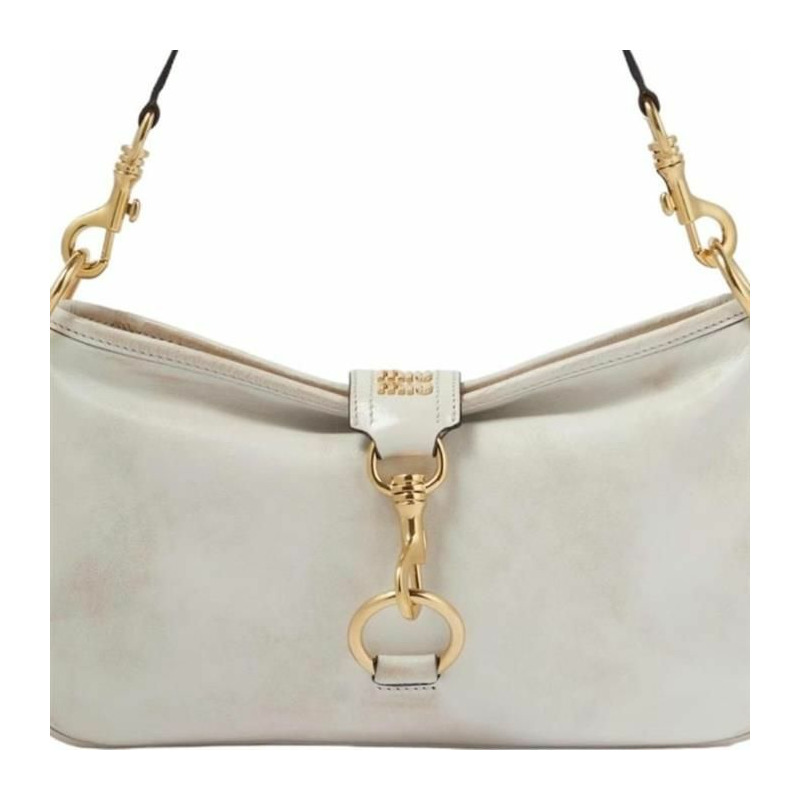 MIU MIU 按扣式皮革肩背包 5BC123 2F6P F0J34-2