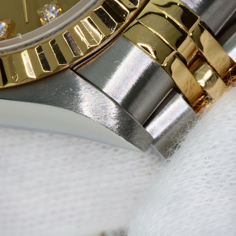 勞力士 69173G Datejust 10P 鑲鑽腕錶 不鏽鋼/SSx18K黃金 女士腕錶-13