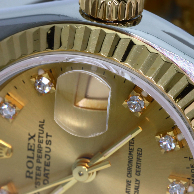 勞力士 69173G Datejust 10P 鑲鑽腕錶 不鏽鋼/SSx18K黃金 女士腕錶-24