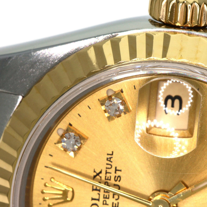 勞力士 69173G Datejust 10P 鑲鑽腕錶 不鏽鋼/SSx18K黃金 女士腕錶-28