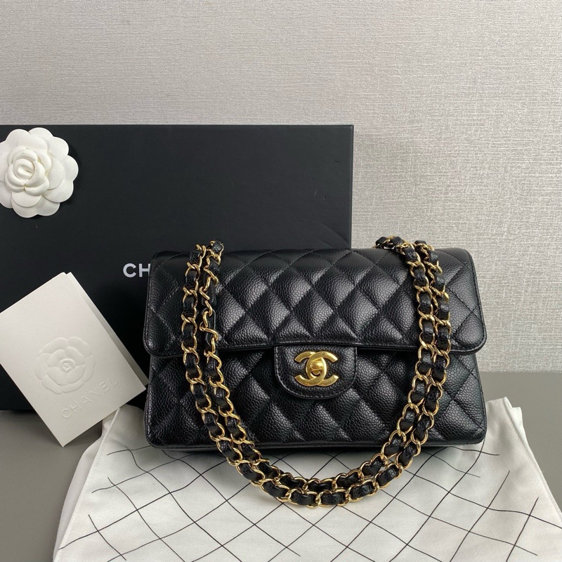 ✨Chanel 黑金荔枝皮cf小號 99新 有購證🖤-1
